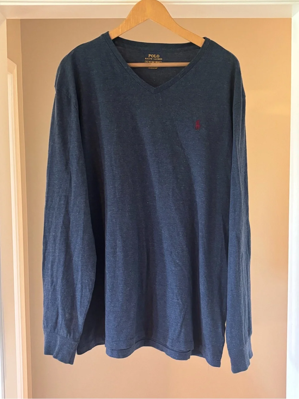 Polo by Ralph Lauren Navy Crewneck Shirt with Yellow Print